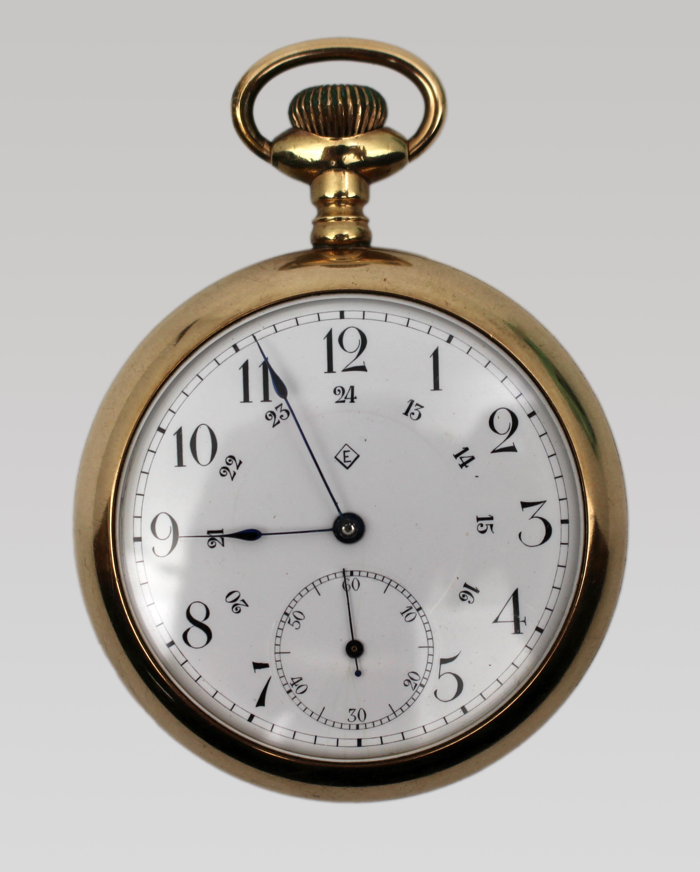 Reloj de bolsillo de oro de principios del siglo XX de The T. Eaton Co. Ltd., Canadá - 15 joyas, en pleno funcionamiento

Antiguo reloj de bolsillo de esfera abierta de gran calidad, c.1910-1930, vendido por The T. Eaton Co. Limited, unos