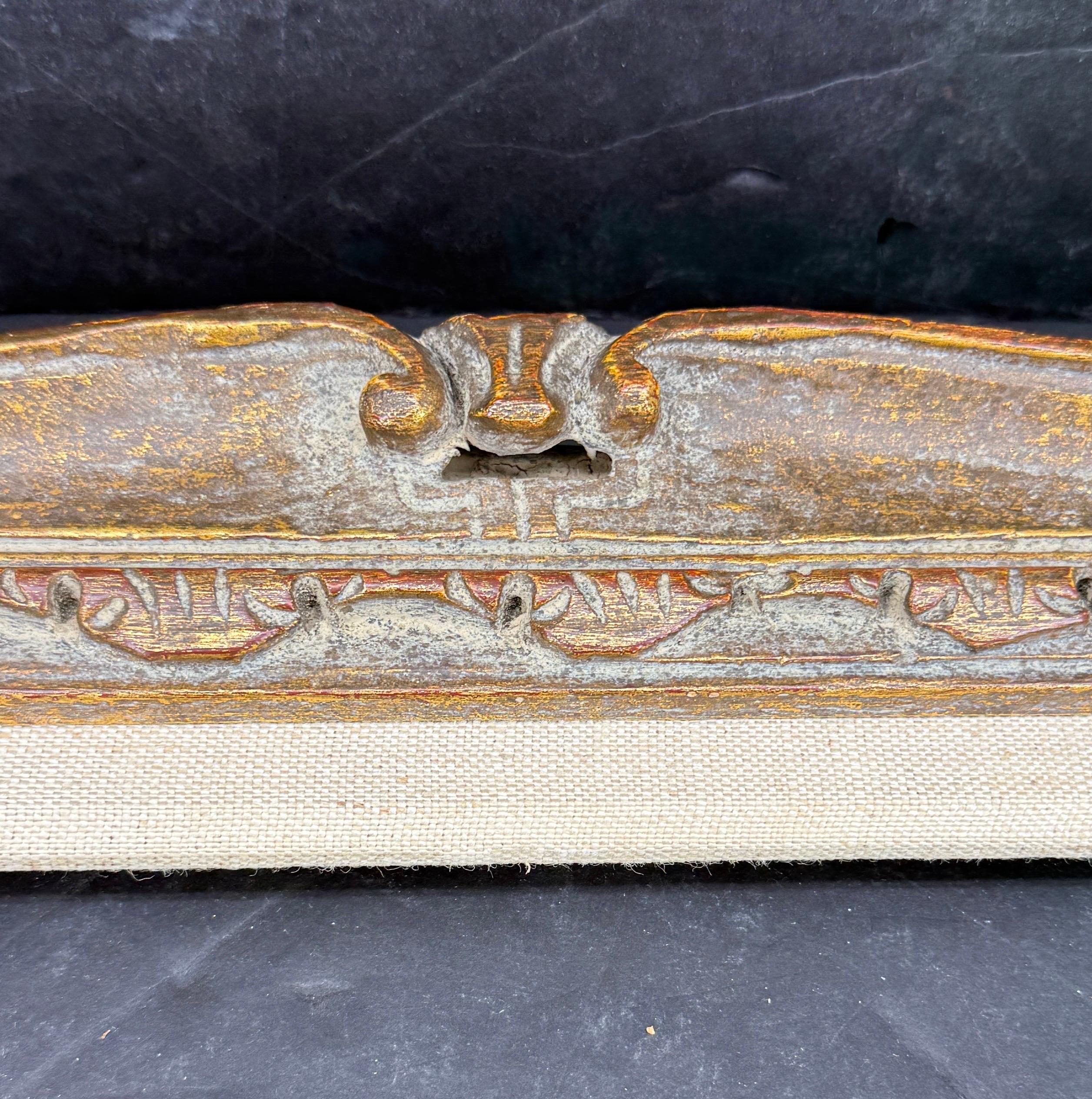 Cadre d'art rectangulaire en bois doré du début du 20e siècle en vente 2