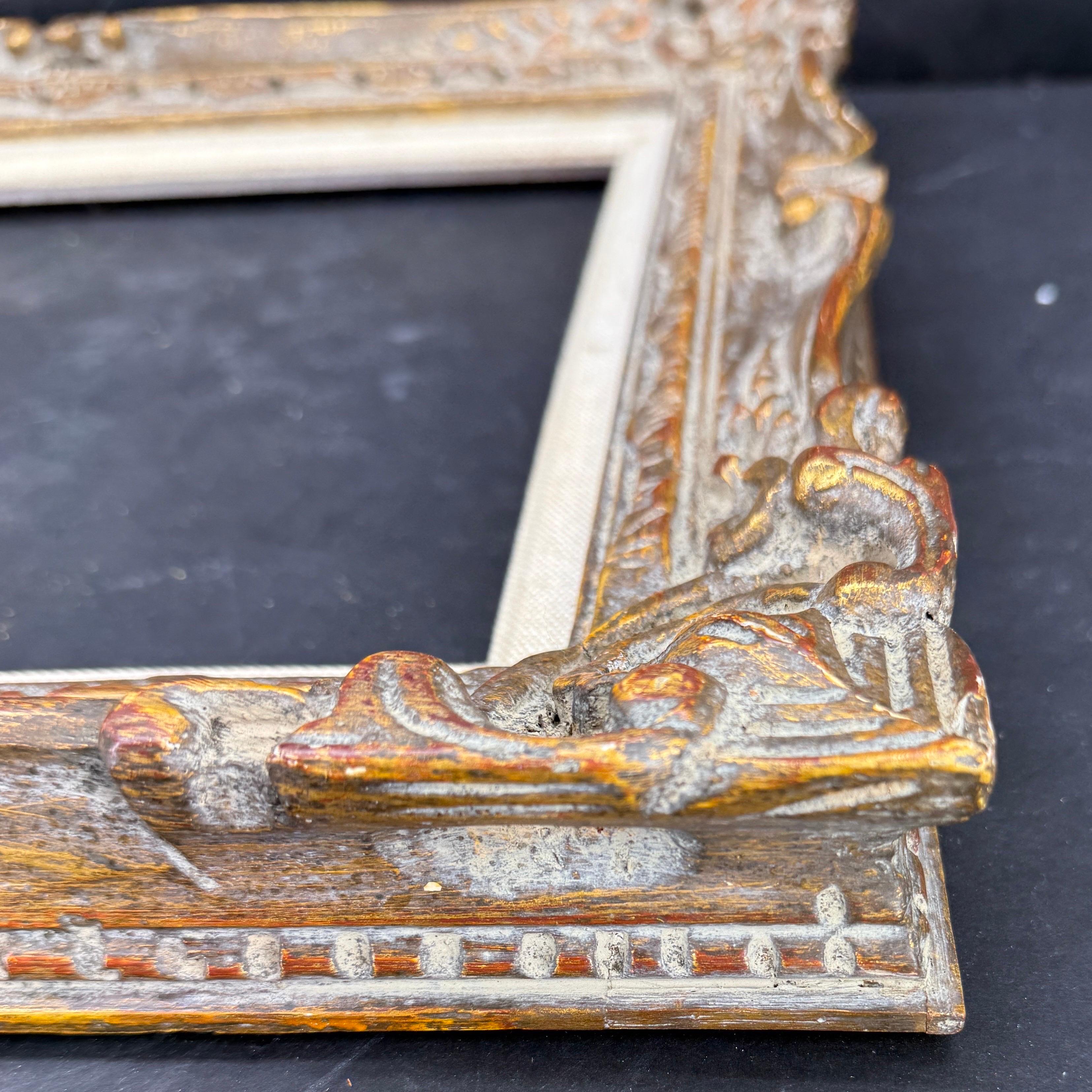 Cadre d'art rectangulaire en bois doré du début du 20e siècle en vente 4