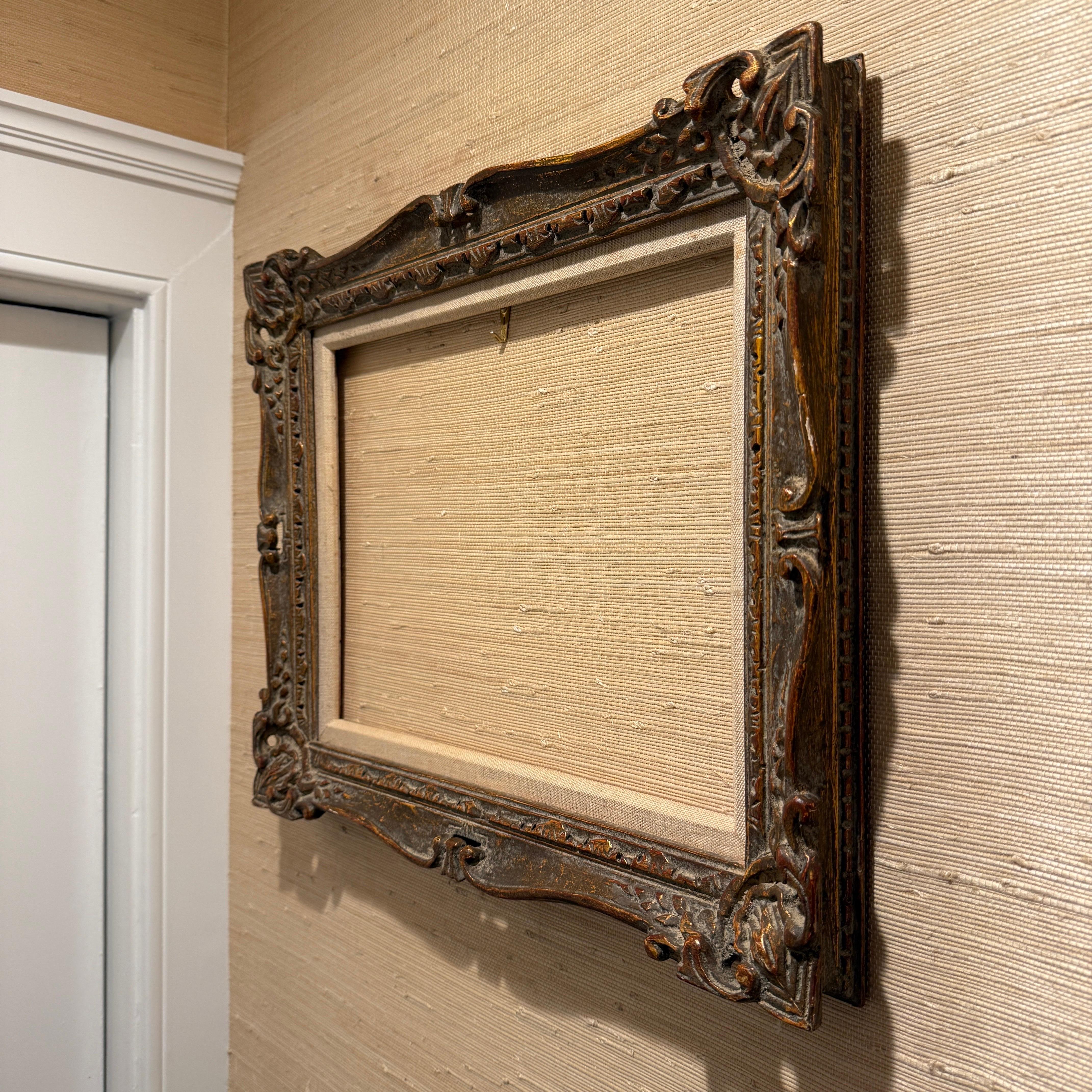 Cadre d'art rectangulaire en bois doré du début du 20e siècle en vente 8