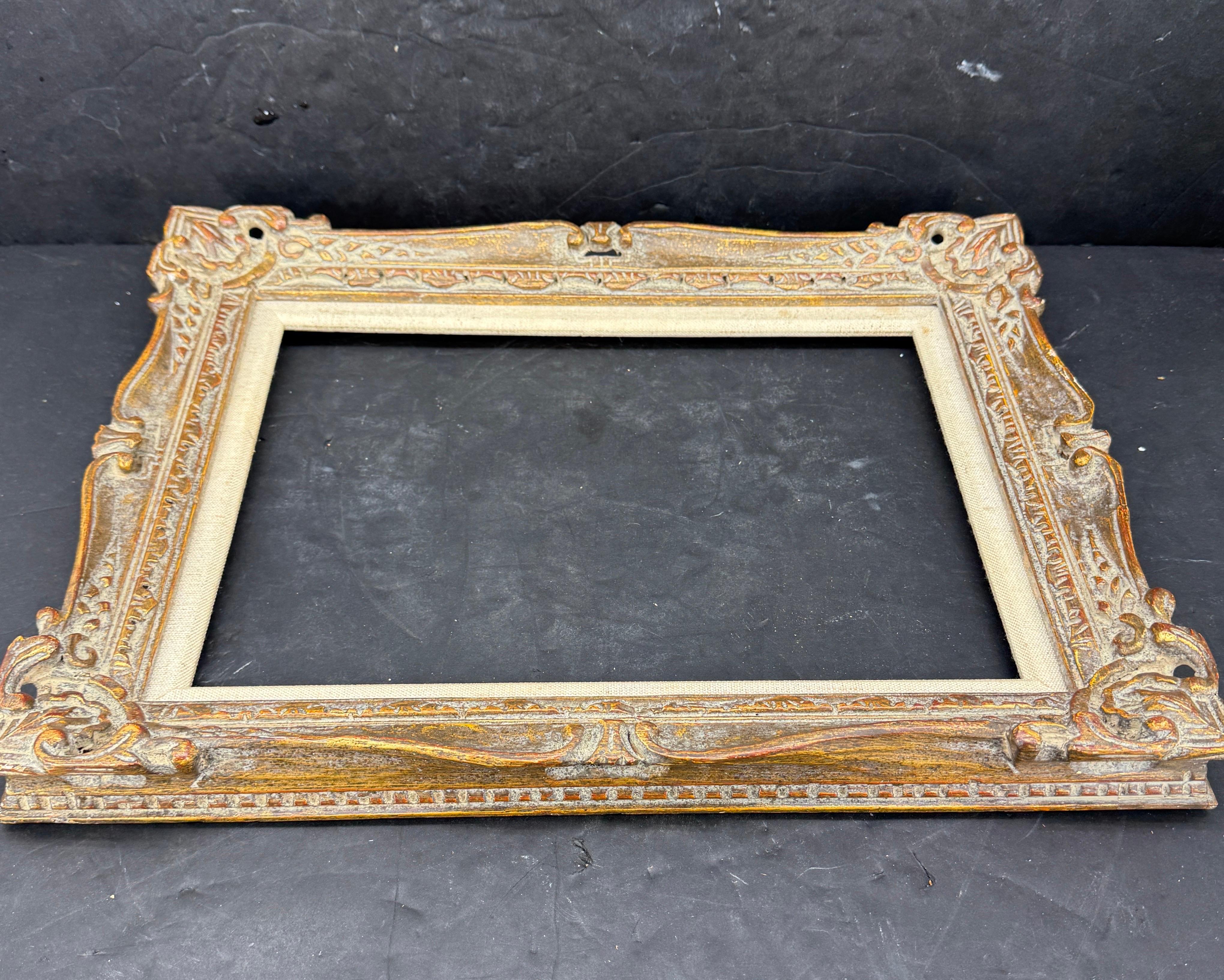 20ième siècle Cadre d'art rectangulaire en bois doré du début du 20e siècle en vente