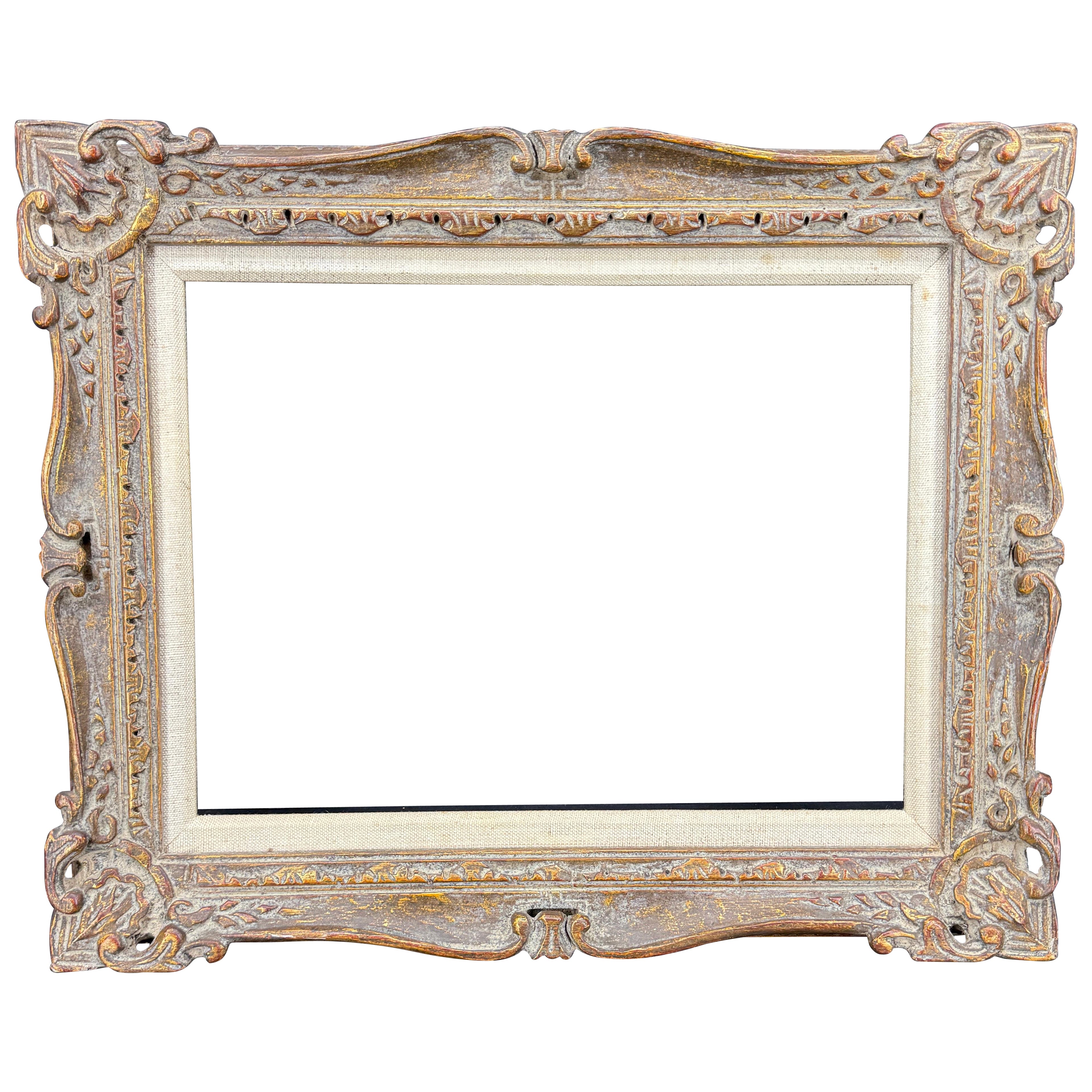 Early 20th Century Gold Gilded Rectangular Wood Art Frame