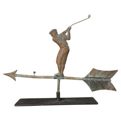 Early 20th century golfer weather vane