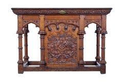 Early 20th Century Gothic Revival Carved Oak Alter Table