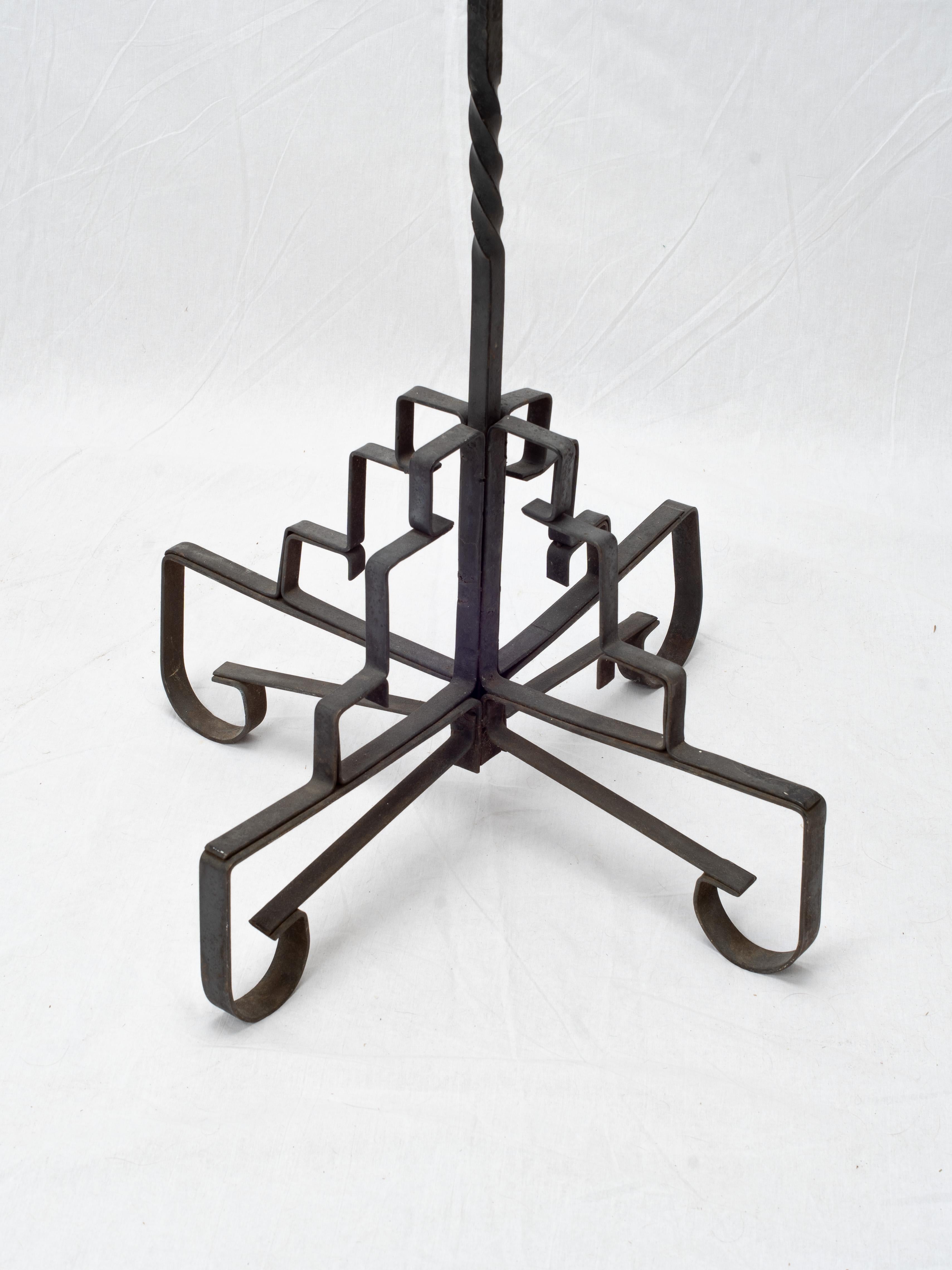 Early 20th Century Gothic Revival French Forged Iron Hat And Coat Rack In Good Condition For Sale In Fort Collins, CO