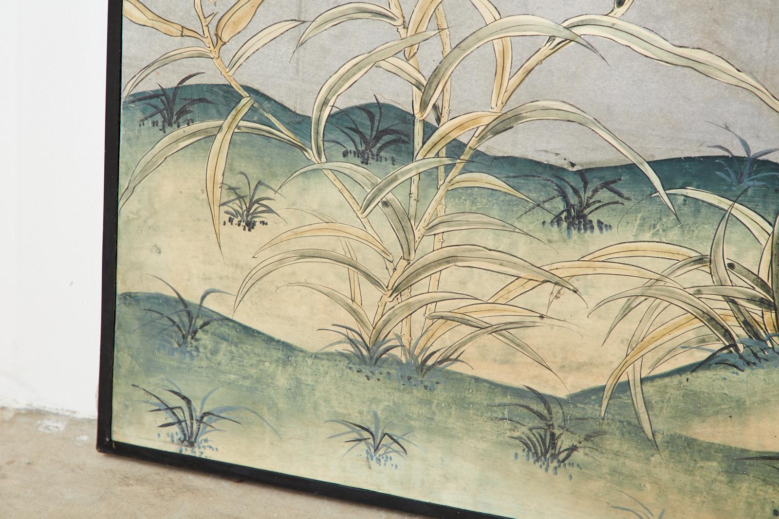 Early 20th Century Gracie Chinoiserie Style Wallpaper Panel Screen 4