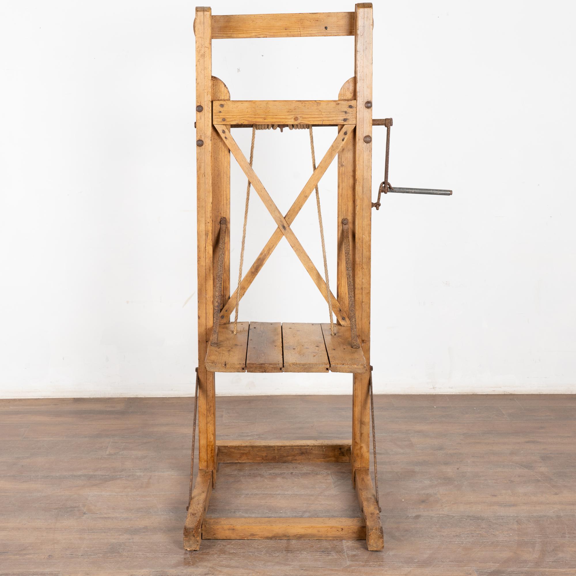 Danish Early 20th Century Grain Lift Rustic Display Shelf