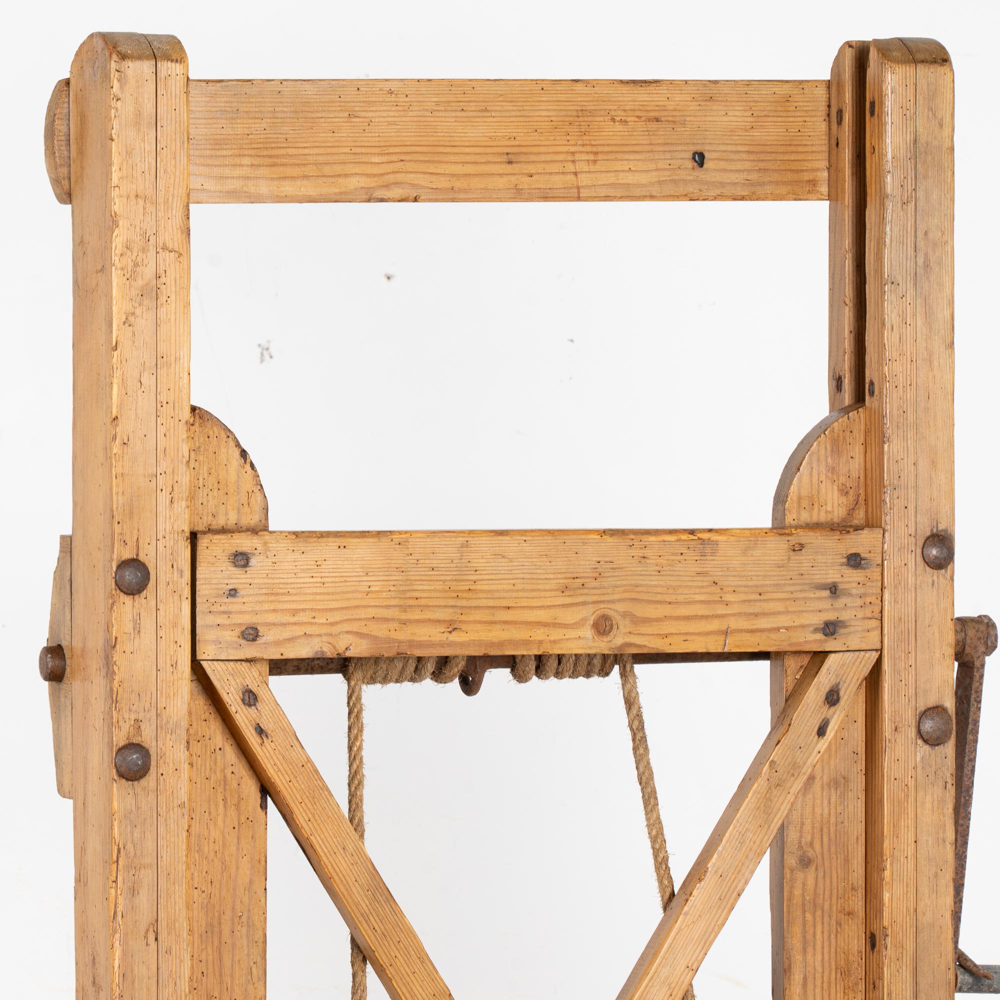 Metal Early 20th Century Grain Lift Rustic Display Shelf