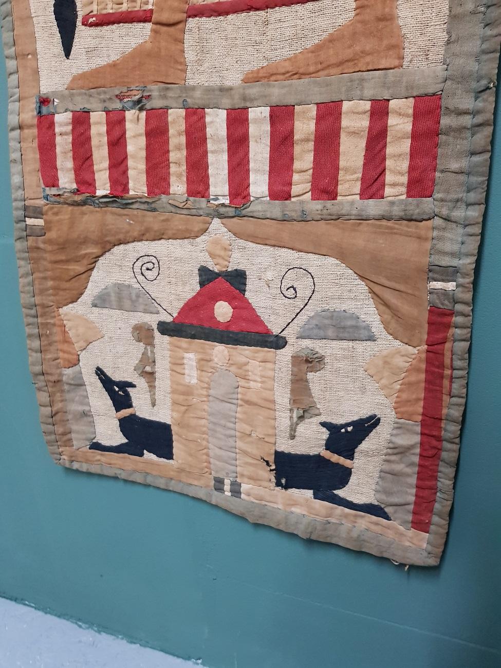 Early 20th Century Grand Tour Egyptian Style Tapestry with Anubis In Good Condition In Raalte, NL