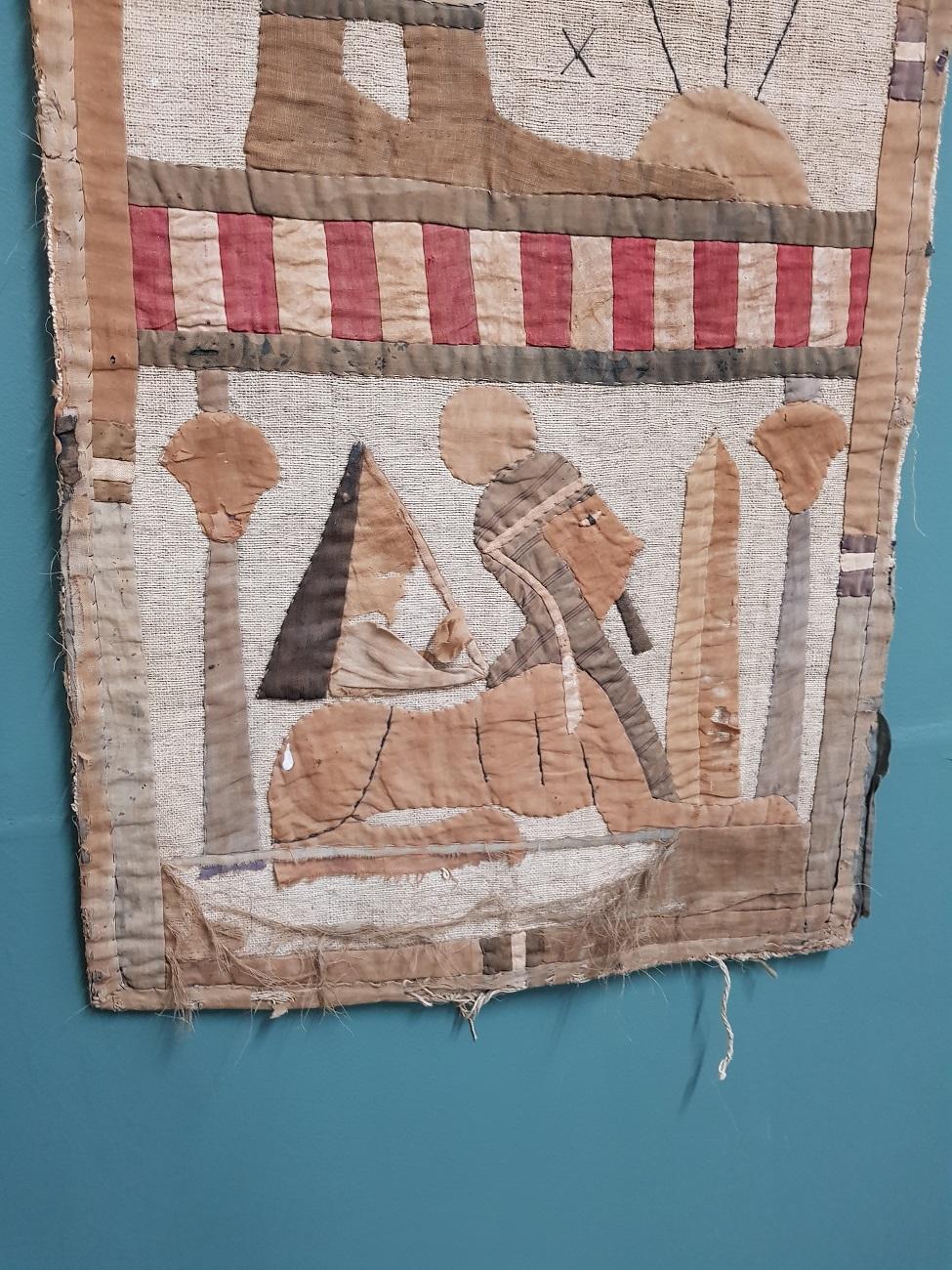 Fabric Early 20th Century Grand Tour Egyptian Style Tapestry with Goddess