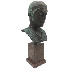 Early 20th Century Grand Tour Mounted Bronze of the Charioteer of Delphi