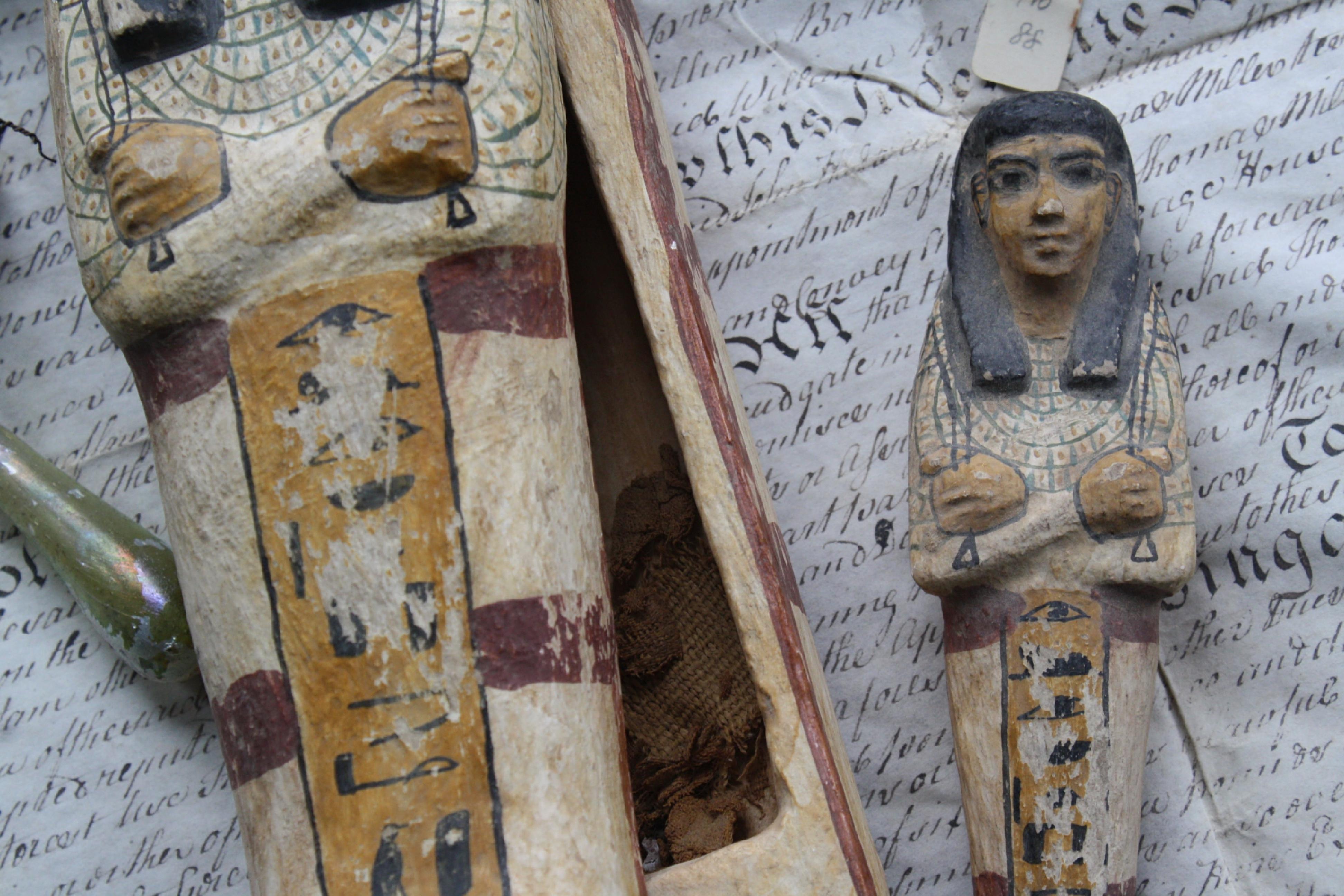 Early 20th Century Grand Tour Tourist Souvenir Sarcophagus Egyptian Mummy 3