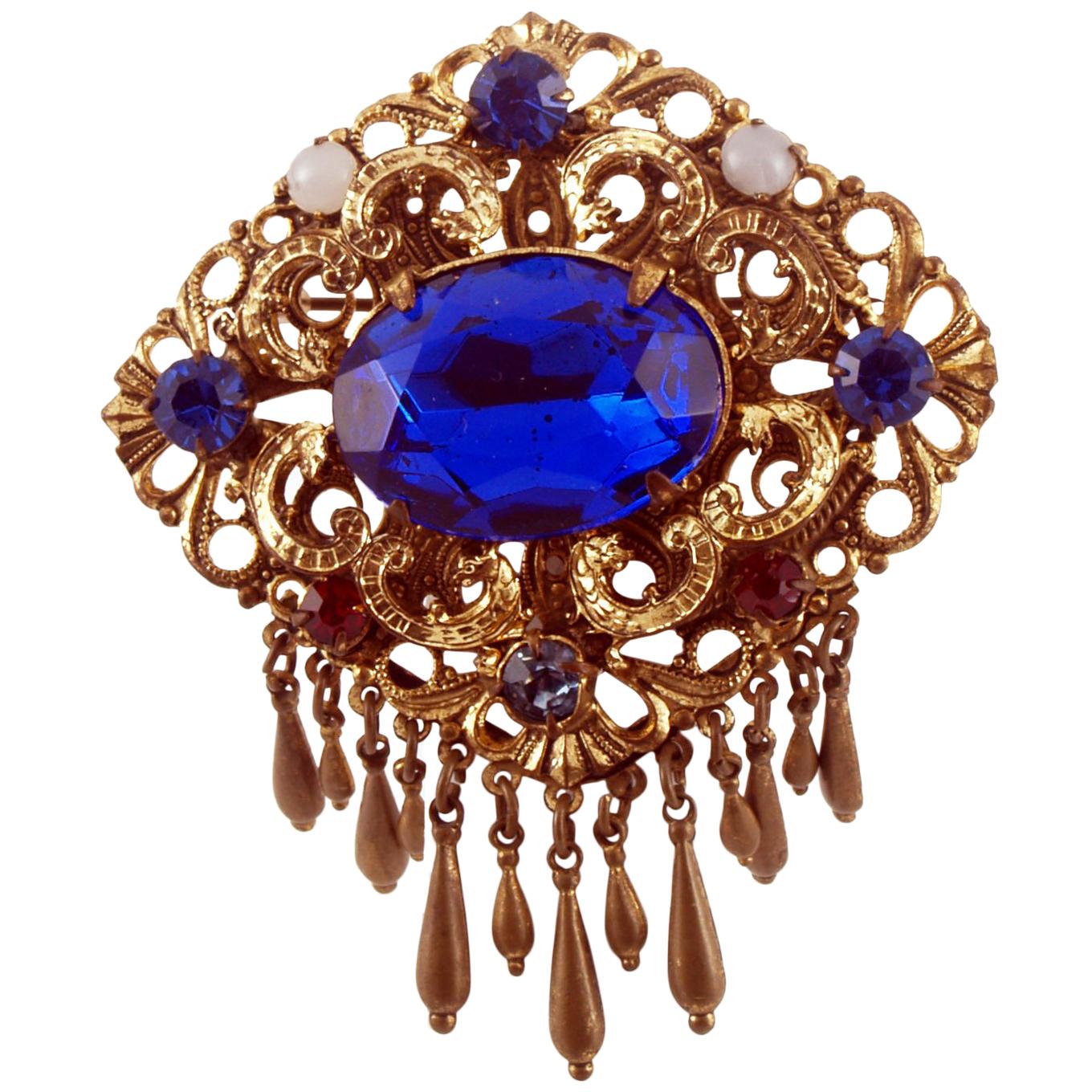 Early 20th Century Grandma's Brooches, Art Nouveau, Zircons, Hard Stones, Pearls For Sale