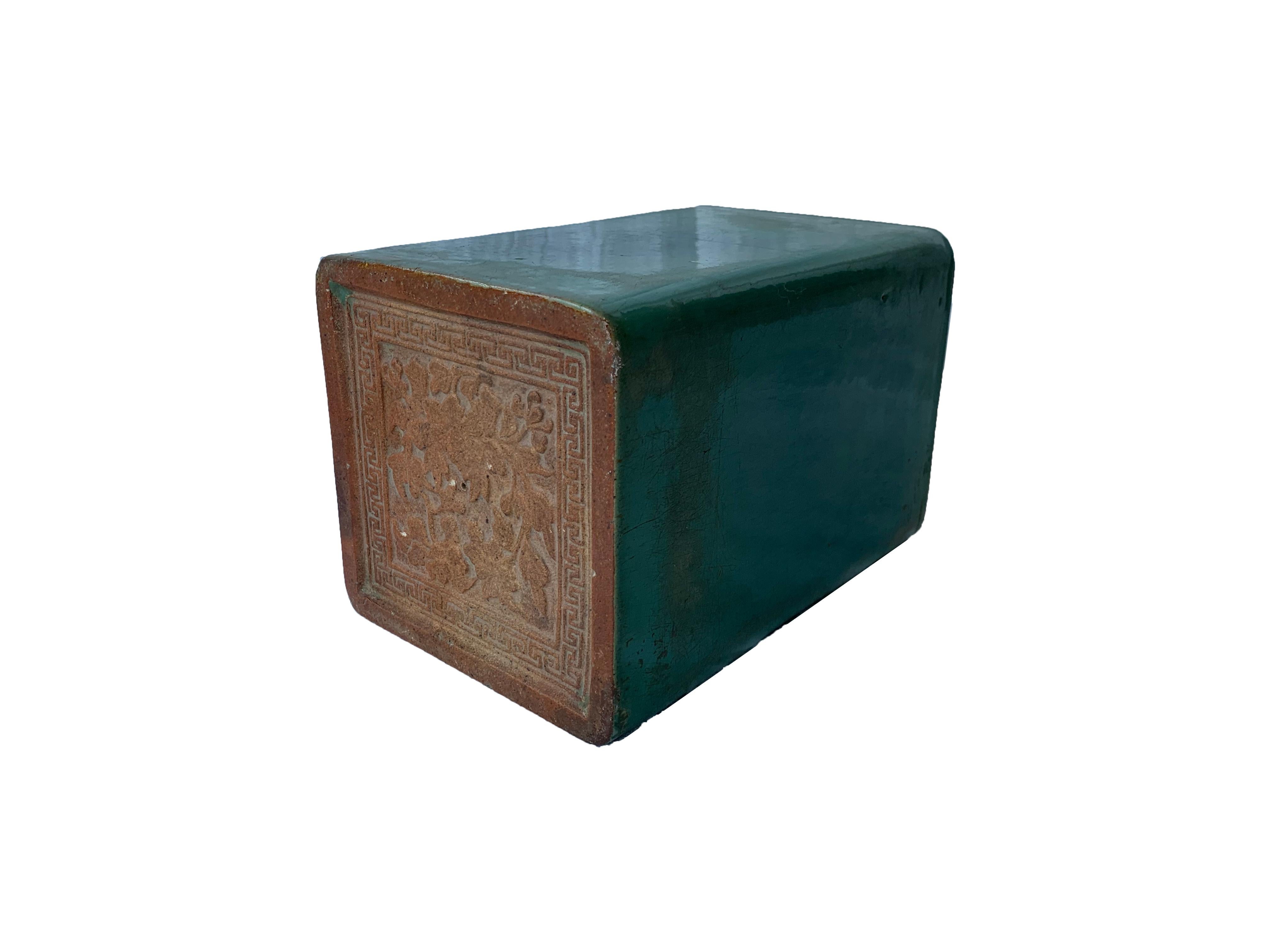 Other Chinese ceramic Green Glazed 'Shiwan' Opium Pillow, Early 20th Century