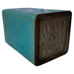 Chinese ceramic Green Glazed 'Shiwan' Opium Pillow, Early 20th Century