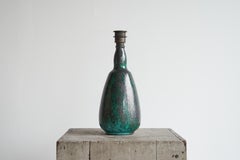 Early 20th Century Green Glazed Studio Pottery Table Lamp 1930s