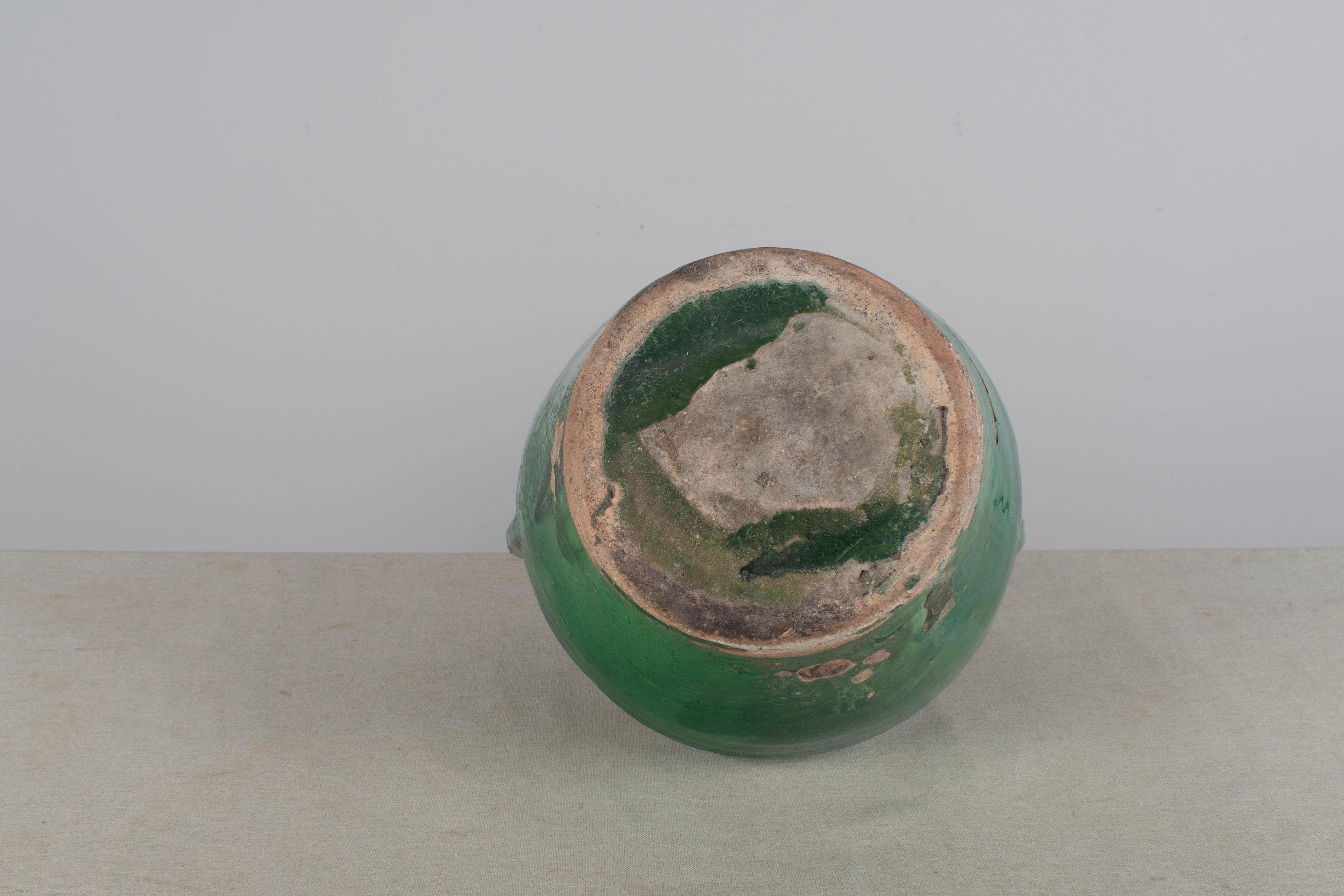 Early 20th Century Green Glazed Water Jug from France  14