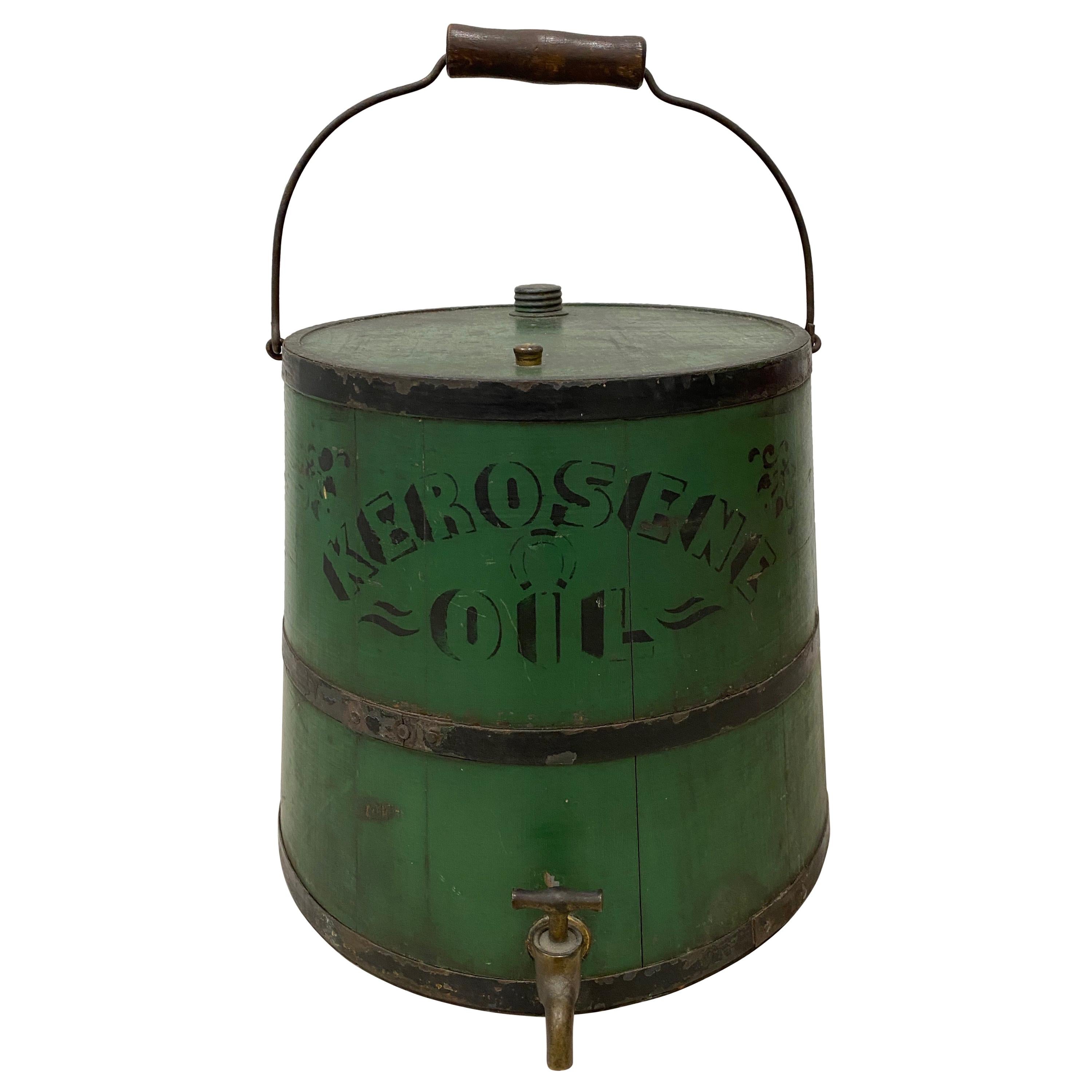 Early 20th Century Green Kerosene Can