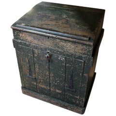 Antique Early 20th Century Green Painted Pine Reception Shop Counter Desk for Harrods