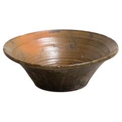 Early 20th Century Green Rustic Handmade Ceramic Centerpiece