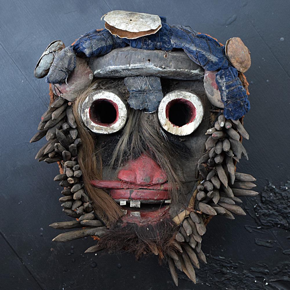 Early 20th Century Guere mask 

A hand-crafted early 20th Century in the style of the Guere mask from the Ivory coast. Guere Mask from the Ivory Coast can be very frighting. They are worn to terrify their enemy when at war. The Guere share many