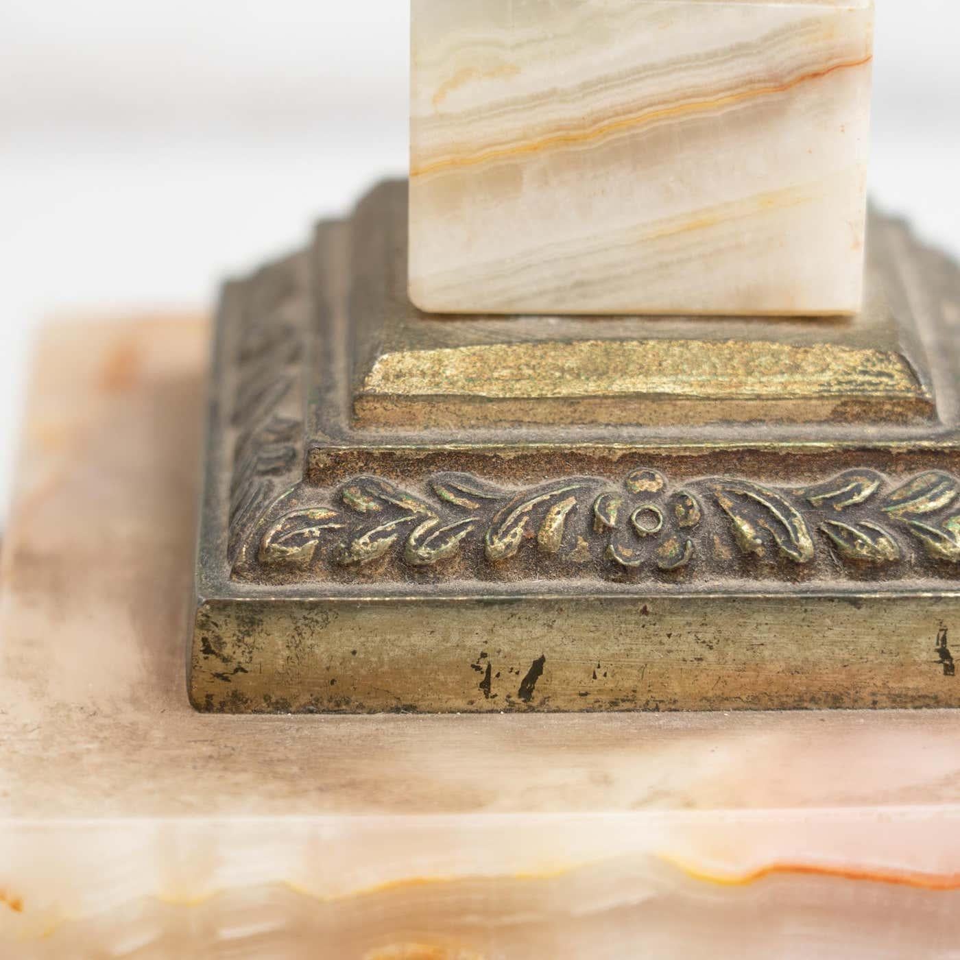 Lámpara de mesa de mármol y metal guillotinado de principios del siglo XX Mármol en venta