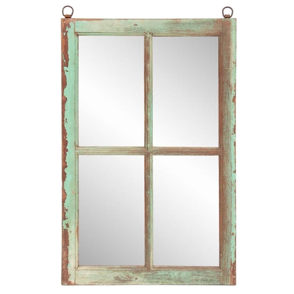 Early 20th Century Gujarat Teak Window Frame Mirror For Sale