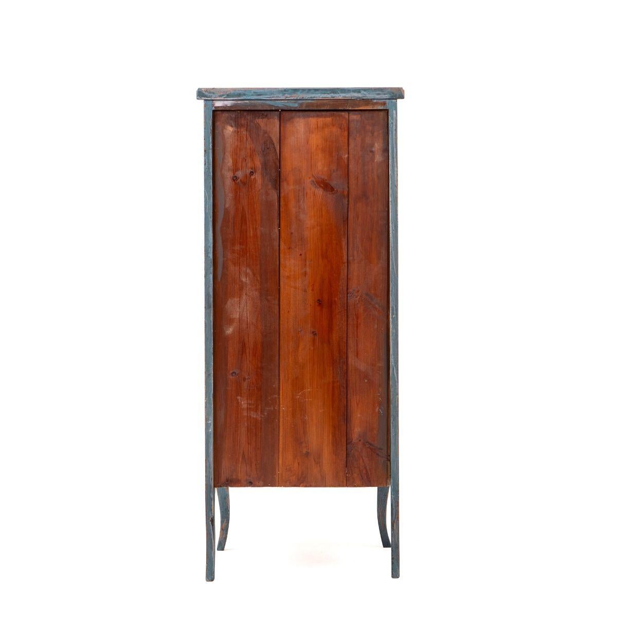 Cassapanca Wellington blu in stile gustaviano dei primi del Novecento in vendita 2