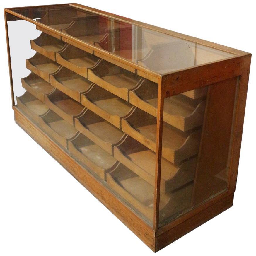 Early 20th Century Haberdashers Countertop Display Cabinet