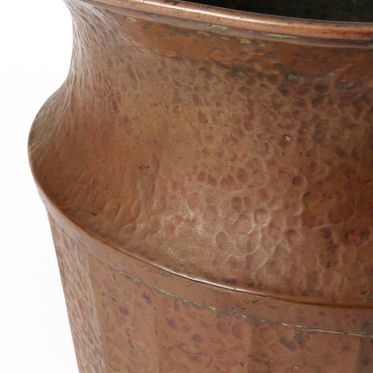 Arts and Crafts Early 20th Century Hammered Copper Jardinière by Jos Heinrichs For Sale