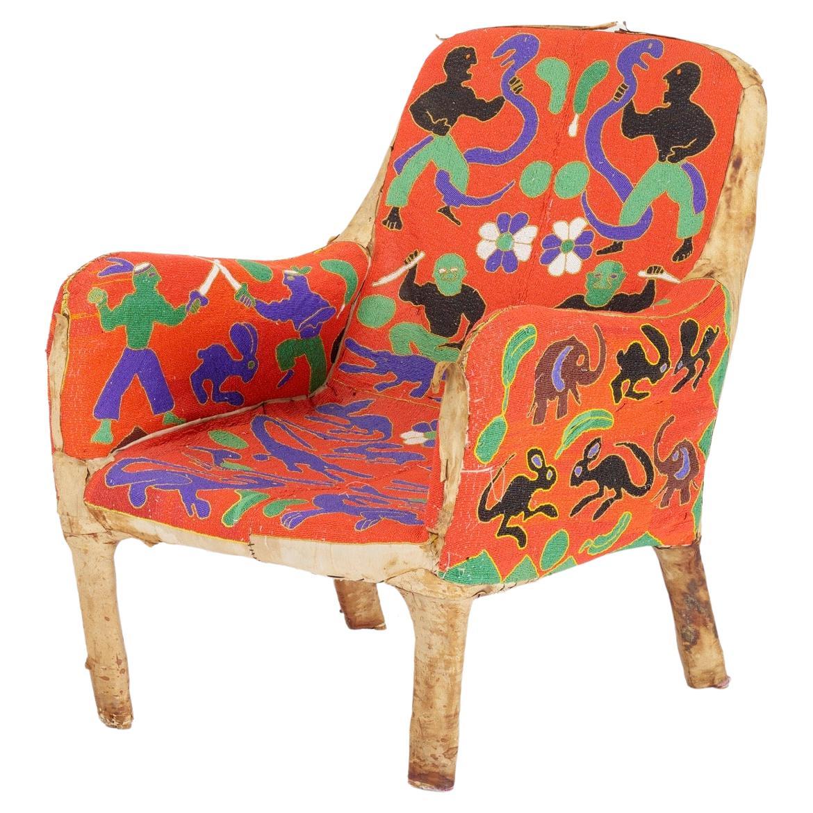 African Beaded Chair at 1stDibs