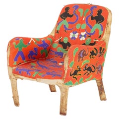 Early 20th Century Hand Beaded African Chair