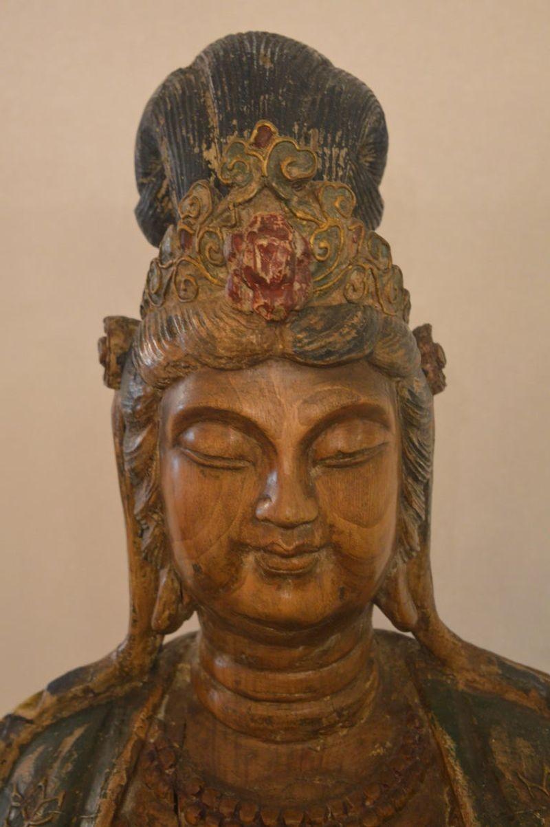 Wood Early 20th Century Hand Carved Buddha For Sale