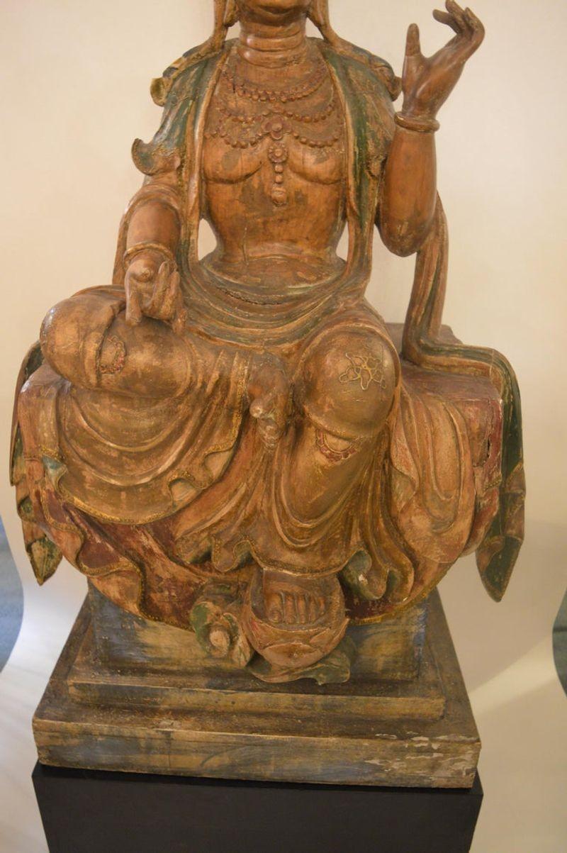 Handgeschnitzter Buddha des frühen 20. Jahrhunderts im Angebot 3