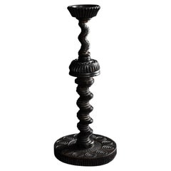 Early 20th Century Hand Carved Folk-art Candle Stick
