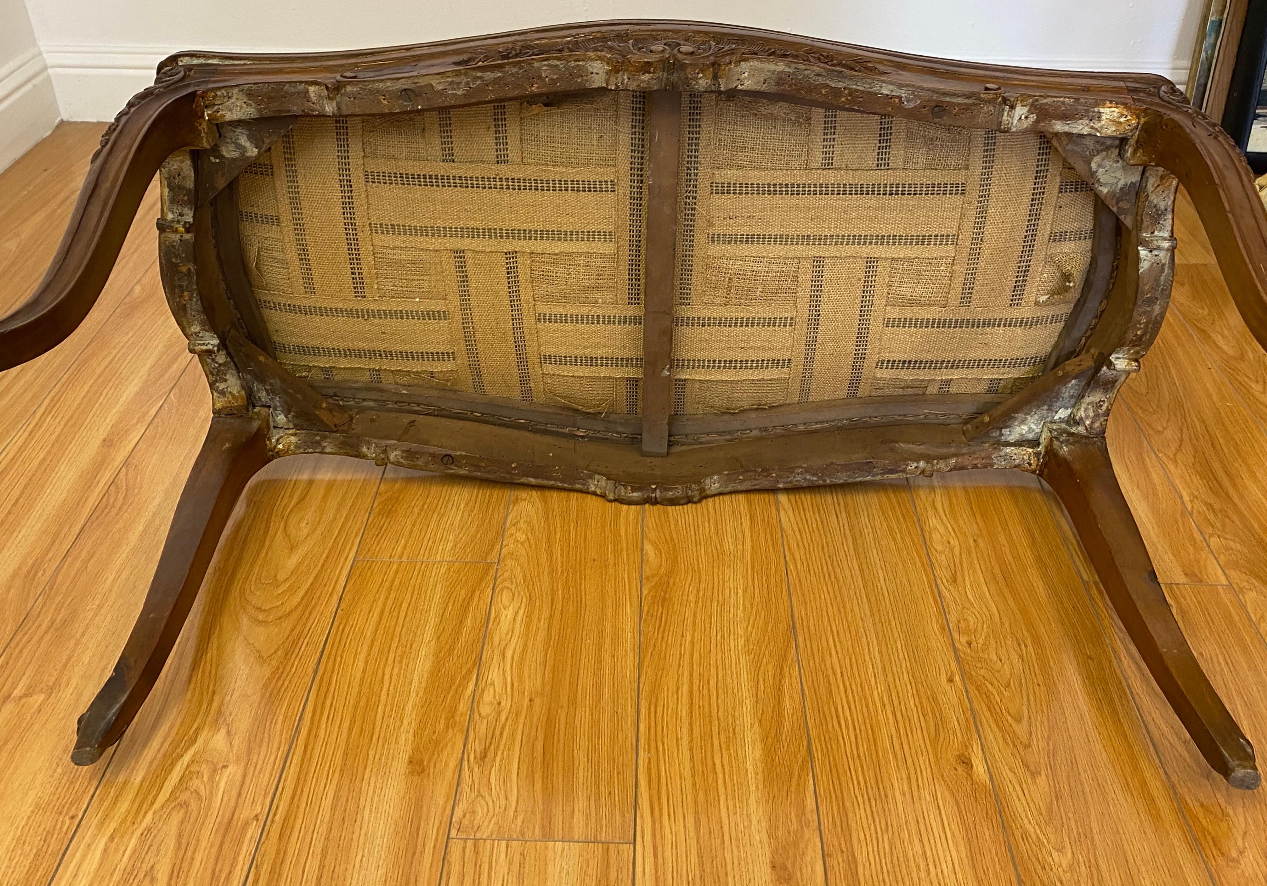 Early 20th Century Hand Carved French Walnut Bench, C.1900 2