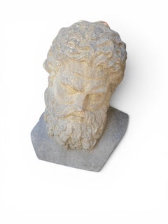 Early 20th Century Hand-Carved Greek Philosopher Head, Italian School