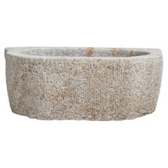 Early 20th Century Hand-Carved Limestone Basin from China