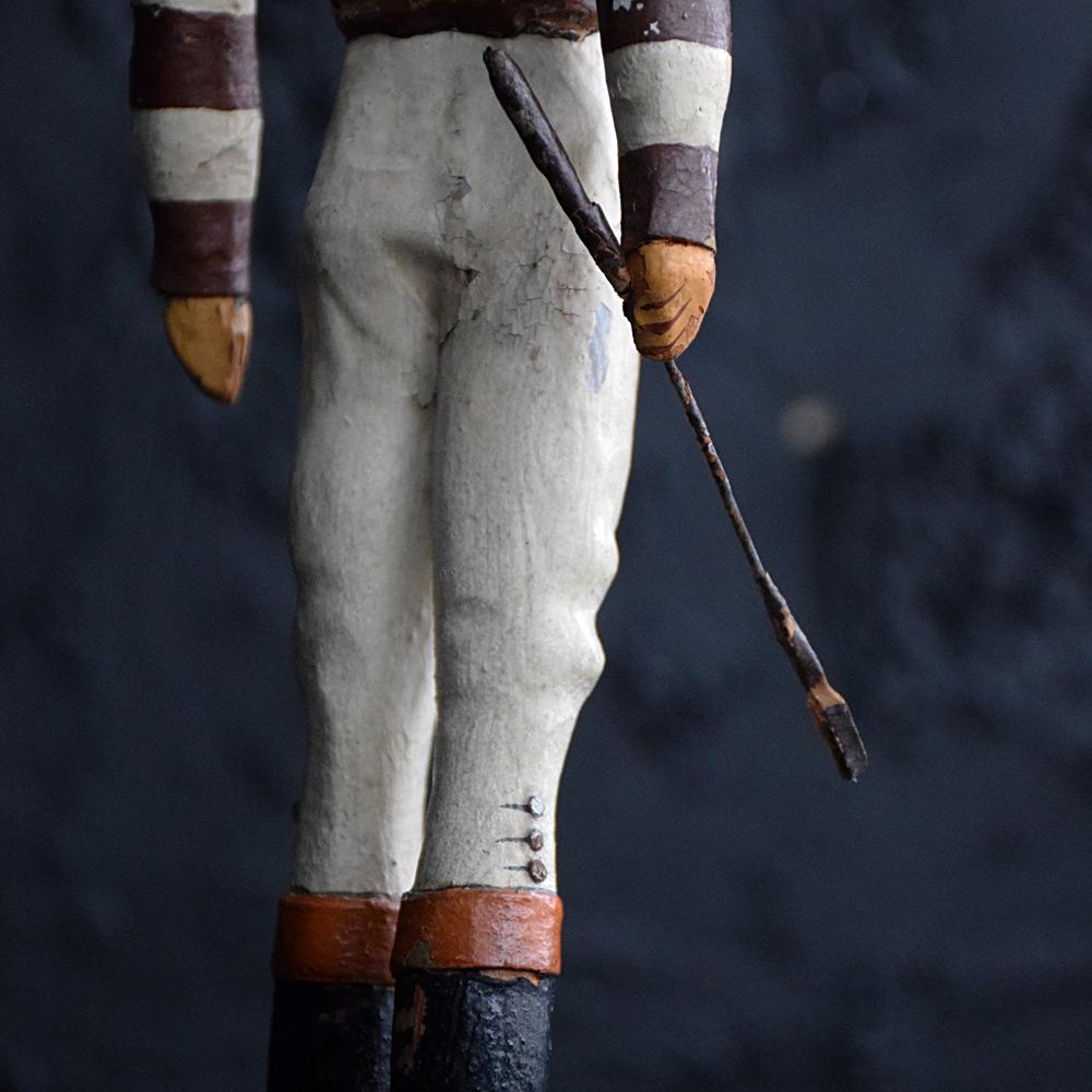 Hand-Crafted Early 20th Century Hand Carved Papier Mache Jockey Figure For Sale