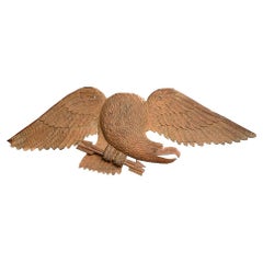 Early 20th Century Hand Carved Pine American Golden Eagle Form