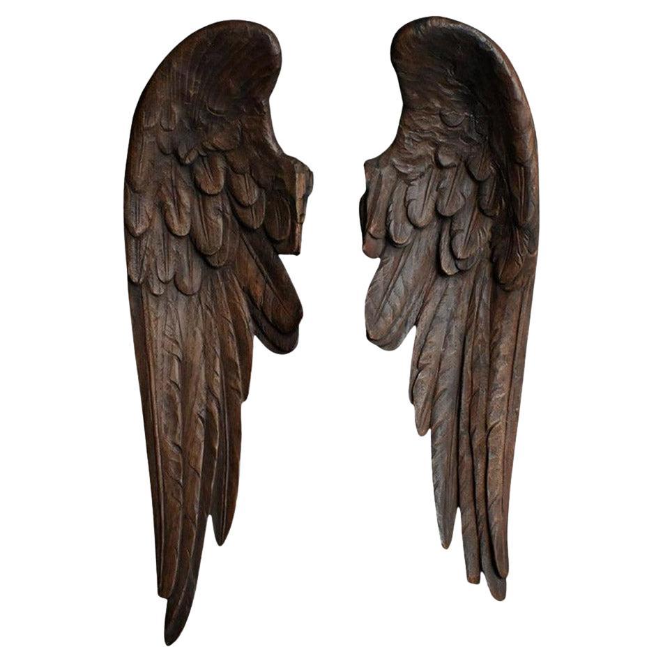 Early 20th Century hand carved pine angel’s wings For Sale