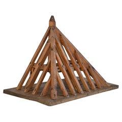 Early 20th century hand carved pine architectural model