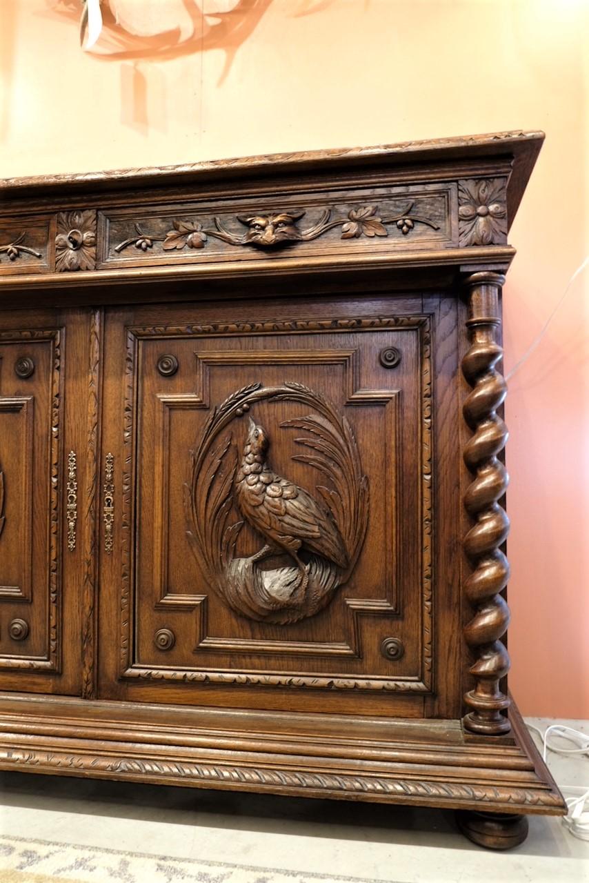European Early 20th Century Hand Carved Serving Cabinet For Sale
