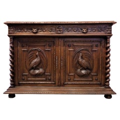 Early 20th Century Hand Carved Serving Cabinet