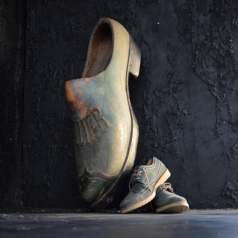 Early 20th century hand carved shoemakers trade sign.

We share what we love, and we love this quirky oversized early 20th century shoemakers trade sign. Hand carved from sectioned wood, this shoe displays the name ALLIER which is believed to be