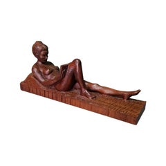 Early 20th Century Hand Carved Statue of a Naked Lady