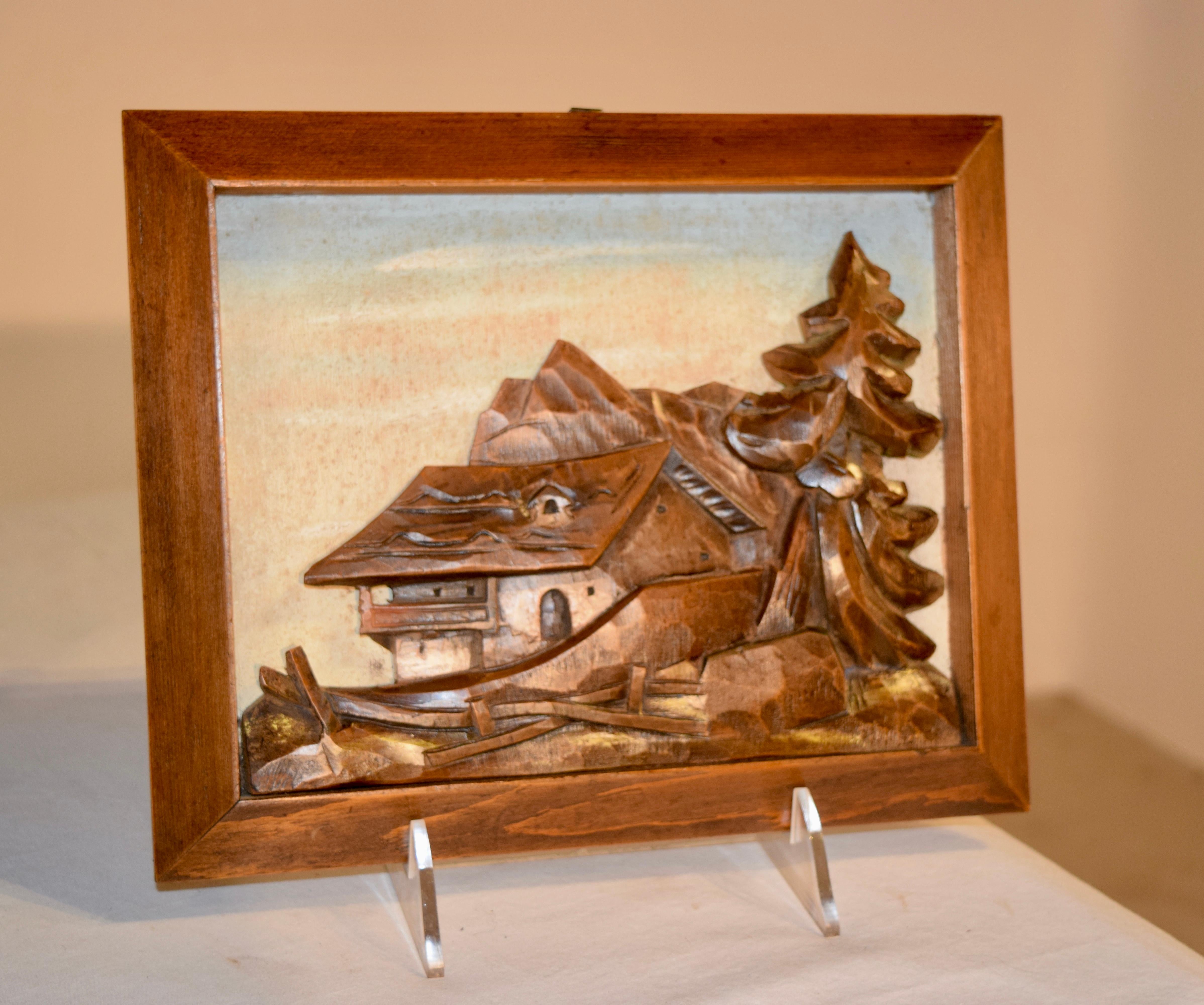 Swiss Early 20th Century Hand Carved Wall Plaques