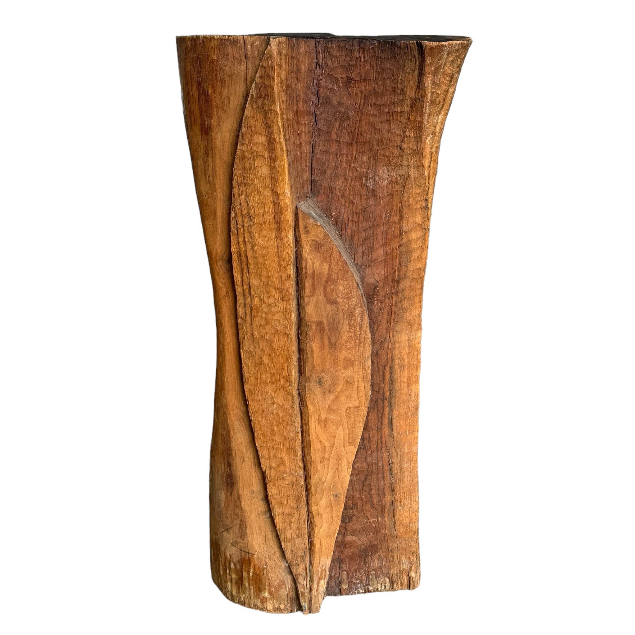 Modern Early 20th Century Hand-Carved Wood Pedestal For Sale