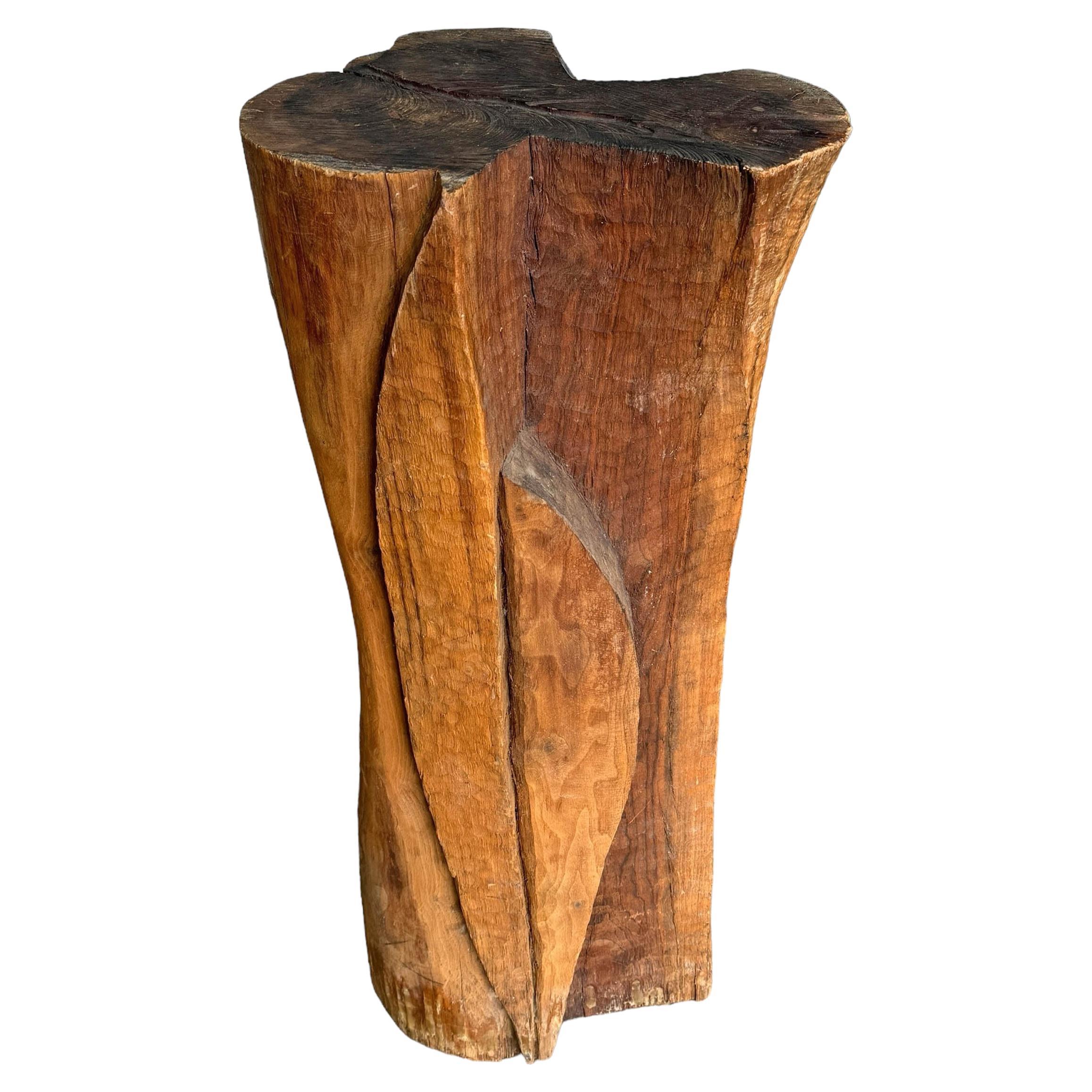 Early 20th Century Hand-Carved Wood Pedestal For Sale