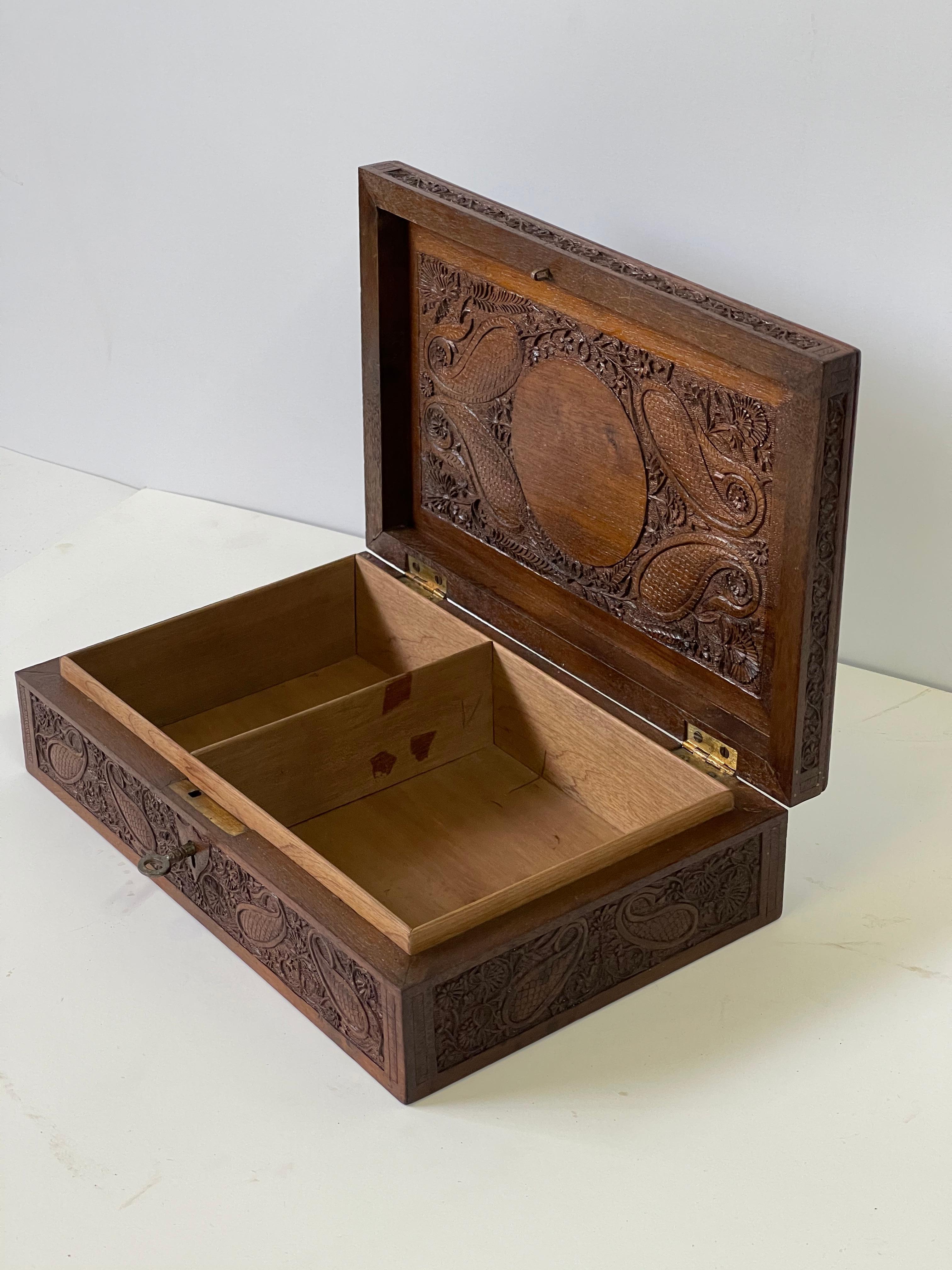 Early 20th Century Hand Carved Wooden Box 7